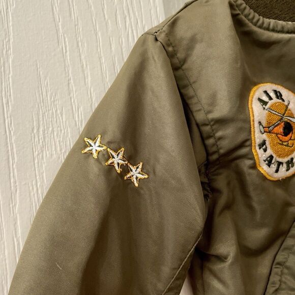 Boyz Wear By Nannette Bomber Jacket 18M Top Gun Air Patrol Olive Green Fly Boy - Picture 6 of 10